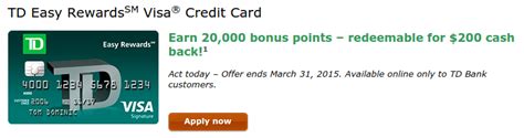 td bank credit card offer $200|Signup Bonus Increase: $200 with TD Credit Card.